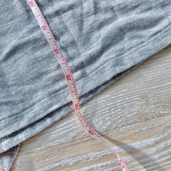 Kensie V-Neck Terry Knit Tunic Top With Waterfall Detail | Heather Grey Small‎ - Picture 8 of 8